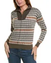 Yal New York Autumn Houndstooth Knit Sweater In Brown