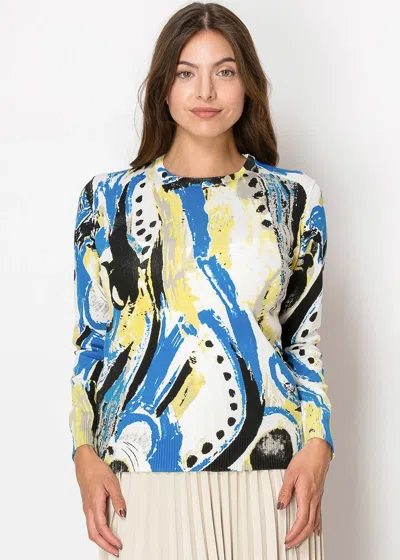 Yal New York Abstract Art-inspired Knit In White