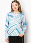 Yal New York Abstract Pastel Stripe Top In Multi
