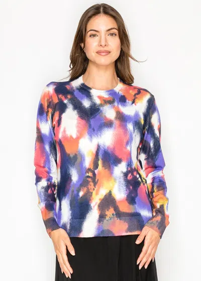 Yal New York Abstract Print Knit Sweater In Multi