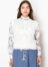 Yal New York Airy White Knit Vest In White