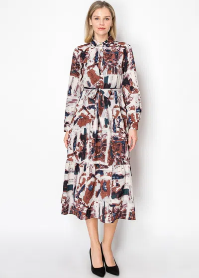 Yal New York Autumn Palette Shirt Dress In Multi