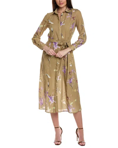 Yal New York Belted Shirtdress In Green