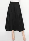 Yal New York Black A-line Midi Skirt In Black