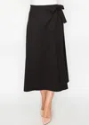 Yal New York Black A-line Skirt With Waist Tie In Black