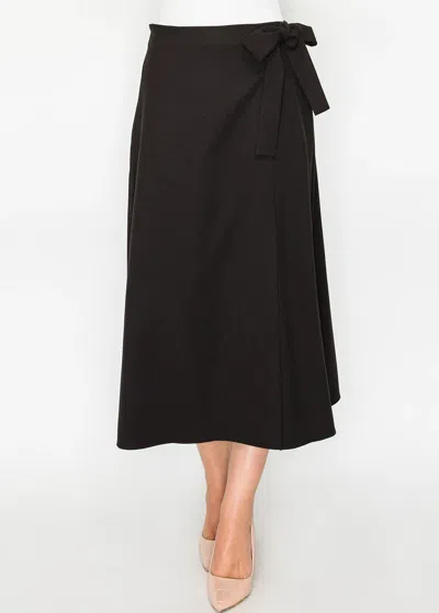 Yal New York Black A-line Skirt With Waist Tie