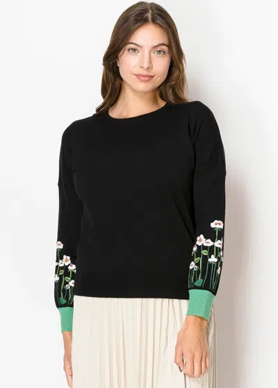 Yal New York Black & Bloom Knit Pullover