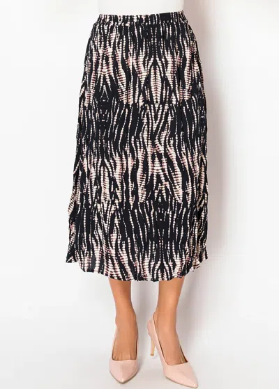 Yal New York Black & Blush Midi Skirt