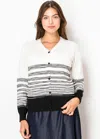 Yal New York Black & White Gradient Cardigan In White