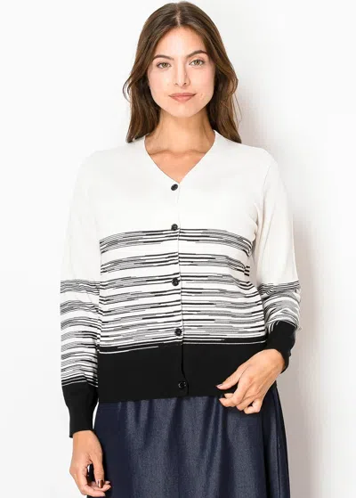 Yal New York Black & White Gradient Cardigan