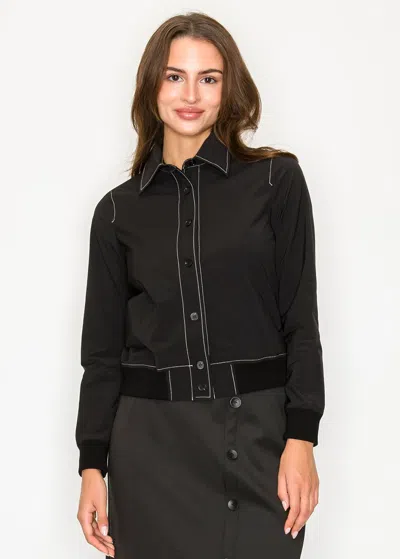 Yal New York Black Button-front Shirt Jacket