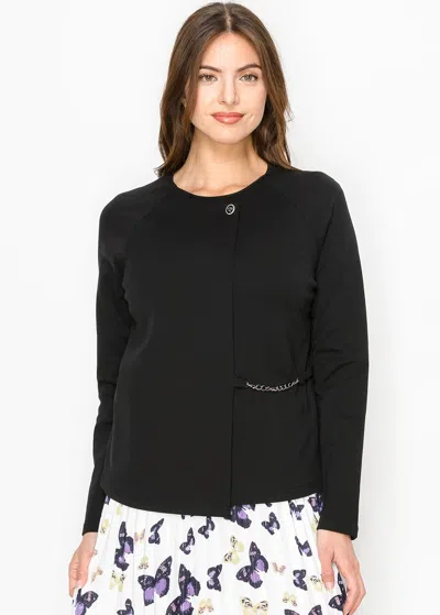 Yal New York Black Chain-detail Asymmetrical Top