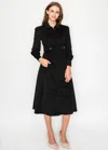Yal New York Black Corduroy Midi Dress With Pockets In Black
