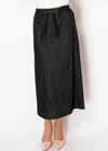 Yal New York Black Denim Midi Skirt In Black