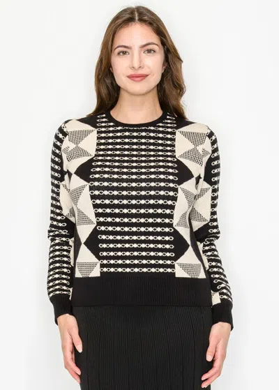 Yal New York Black Gold Graphic Crew Sweater