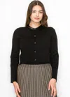 Yal New York Black Knit Cardigan With Elegant Collar In Black