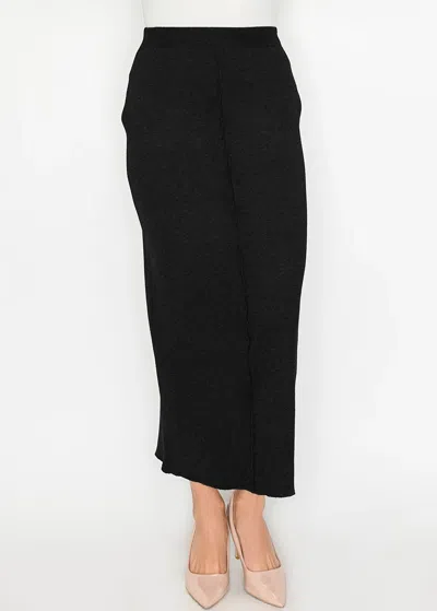 Yal New York Black Knit Maxi Skirt