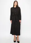 Yal New York Black Midi Shirt Dress In Black