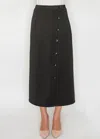 Yal New York Black Midi Skirt With Buttons In Black