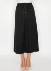 Yal New York Black Midi Skirt With Buttons In Black