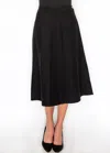 Yal New York Hunter Green Midi Pleat Skirt In Black