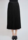 Yal New York Black Pleated Suede Midi Skirt In Multi
