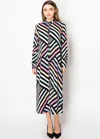 Yal New York Black Rainbow Striped Dress In Multi