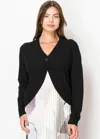 Yal New York Black Rib-knit Cardigan In Black