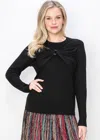 Yal New York Black Ribbed Sweater With Front Twist In Black