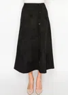 Yal New York Black Side-button Midi Skirt In Black
