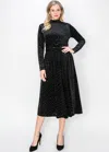 Yal New York Black Velvet Midi Dress In Black