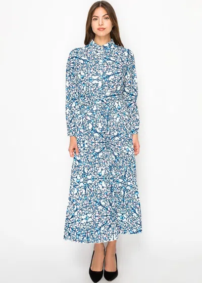 YAL NEW YORK BLUE PRINTED DRESS