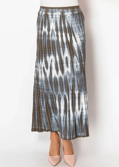 Yal New York Blue Tie-dye Pleated Skirt