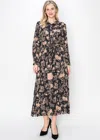 Yal New York Blush & Black Garden Print Dress In Pink