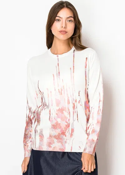Yal New York Blush Brushstroke Knit Sweater In Pink