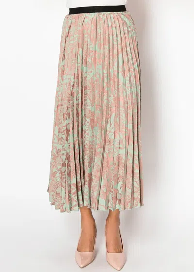 Yal New York Blush Garden Midi Skirt In Green