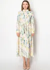Yal New York Blush Petals Button-down Dress In Purple