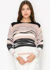 Yal New York Blush Wave Knit Sweater In Pink