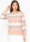 Yal New York Blush Waves Knit Sweater In Pink
