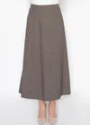 Yal New York Brown Midi Skirt In Metallic