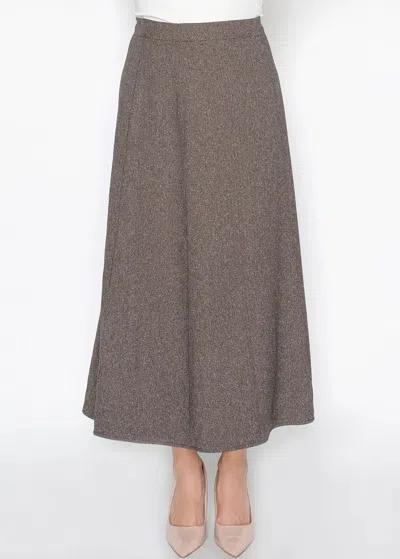 Yal New York Brown Midi Skirt In Metallic
