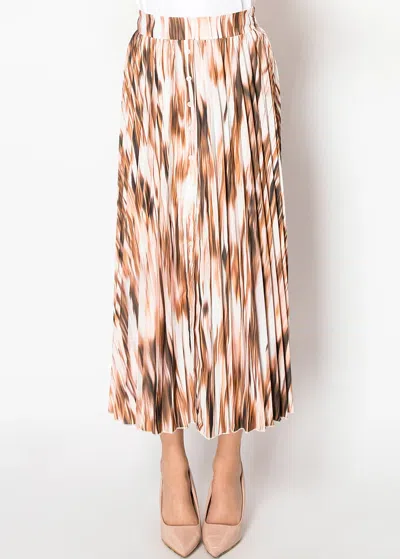 Yal New York Brown Pleated Skirt