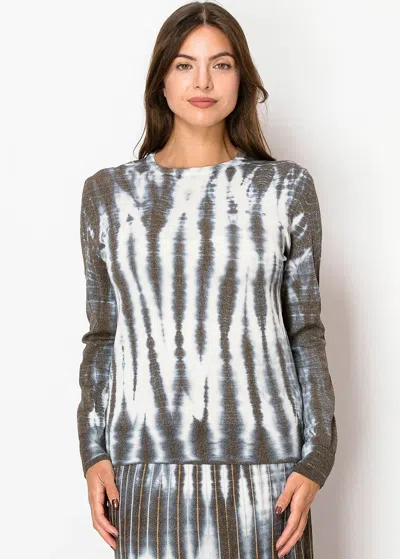 Yal New York Brown Tie-dye Knit Pullover In Blue