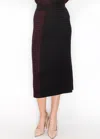 Yal New York Burgundy And Black Cable Knit Contrast Skirt In Multi