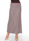 Yal New York Burgundy & White Patterned Maxi Skirt In Multi