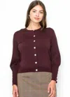Yal New York Burgundy Cardigan With Cuff Buttons In Multi