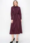 Yal New York Burgundy Glitter Midi Dress In Multi