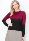 Yal New York Burgundy Gradient Knit Sweater In Multi