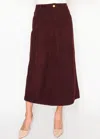 Yal New York Burgundy Midi Skirt In Burgundy