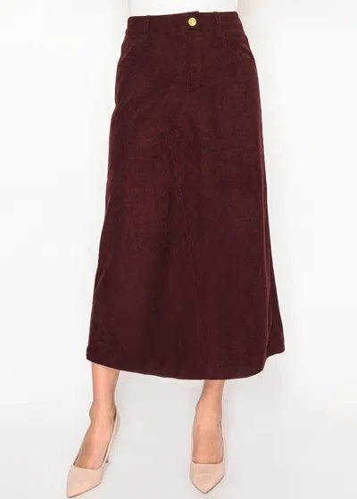 Yal New York Burgundy Midi Skirt